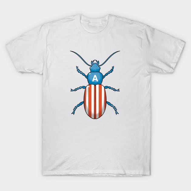 Captain Beetle T-Shirt by Narwhal-Scribbles